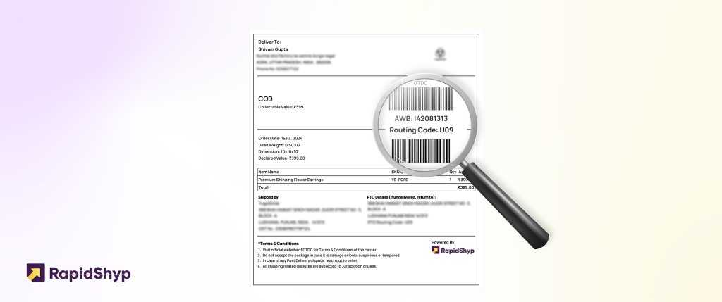 AWB Number on Invoice