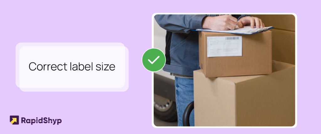 Correct label size